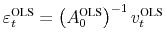 \ensuremath{\varepsilon_t^\text{OLS}\xspace} = \left(\ensuremath{A_0^\text{OLS}\xspace}\right)^{-1}\ensuremath{v_t^\text{OLS}\xspace}