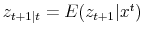 z_{t+1\vert t} = E(z_{t+1}\vert x^t)