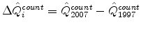  \Delta\hat{Q}_{i}^{count}=\hat{Q}_{2007} ^{count}-\hat{Q}_{1997}^{count}