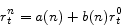 \begin{displaymath} r_t^n =a(n)+b(n)r_t^0 \end{displaymath}