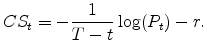 \displaystyle CS_t = -{\frac{1 }{T-t}} \log (P_t) -r .