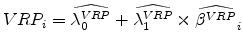  % VRP_{i}=\widehat{\lambda _{0}^{VRP}}+\widehat{\lambda _{1}^{VRP}}\times \widehat{\beta ^{VRP}}_{i}