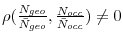  \rho (\frac{N_{geo}}{\bar{N}_{geo}},\frac{N_{occ}}{\bar{N}_{occ}})\neq 0