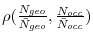  \rho (\frac{N_{geo}}{\bar{N} _{geo}},\frac{N_{occ}}{\bar{N}_{occ}})