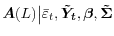  \mat{A}(L) \big \vert \bar\varepsilon_t, \vec{\tilde Y_t}, \vec\beta, \mat{\tilde\Sigma} 