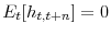  E_t [ h_{t, t+n} ] = 0