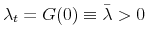  \lambda _{t}=G(0)\equiv \bar{\lambda}>0