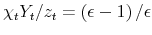  \chi _{t}Y_{t}/z_{t}=\left( \epsilon -1\right) /\epsilon 
