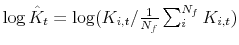  \log \hat K_{t}=\log (K_{i,t}/\frac{1}{N_f} \sum_{i}^{N_f} K_{i,t})