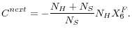 \displaystyle C^{next}=-\frac{N_H+N_S}{N_S}N_HX^F_6.