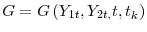 G=G\left( Y_{1t},Y_{2t,}t,t_{k}\right) 