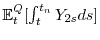 \mathbb{E}_{t}^{Q}[% \int_{t}^{t_{n}}Y_{2s}ds]