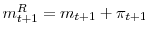  m^R_{t+1} = m_{t+1} + \pi_{t+1}