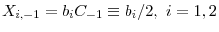  X_{i,-1}=b_iC_{-1}\equiv b_i/2,\ i=1,2