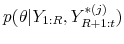  p(\theta\vert Y_{1:R},Y^{*(j)}_{R+1:t})