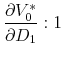 \displaystyle \frac{\partial V_0^*}{\partial D_1}: 1