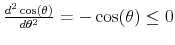  \frac{d^{2}\cos (\theta )}{d\theta ^{2}}=-\cos (\theta )\leq 0