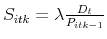  S_{itk}=\lambda \frac{D_{t}}{P_{itk-1}}