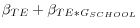 \beta_{TE} + \beta_{ TE * G_{SCHOOL}}
