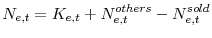 \displaystyle N_{e,t}=K_{e,t}+N_{e,t}^{others}-N_{e,t}^{sold}