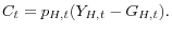 \displaystyle C_{t}=p_{H,t}(Y_{H,t}-G_{H,t}).% 