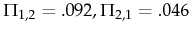  \Pi_{1,2}=.092, \Pi_{2,1}=.046