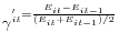  \gamma^'_{it}=\frac{E_{it}-E_{it-1}}{(E_{it}+E_{it-1})/2}