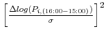  \left[\frac{\Delta log(P_{i,(16:00-15:00)})}{\sigma}\right]^2