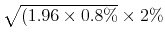  \sqrt{ (1.96\times 0.8\%} \times 2\%