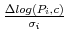  \frac{\Delta log(P_i,c)}{\sigma_{i}}