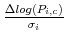  \frac{\Delta log(P_{i,c})}{\sigma_{i}}