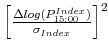  \left[\frac{\Delta log(P^{Index}_{15:00})}{\sigma_{Index}}\right]^2
