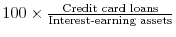  100\times\frac{\text{Credit card loans}}{\text{Interest-earning assets}}