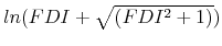  ln(FDI+\sqrt{(FDI^{2}+1)})