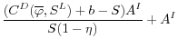 \displaystyle \frac{(C^D(\overline{\varphi}, S^L) + b - S)A^I}{S(1-\eta)} + A^I