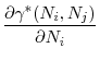 \displaystyle \frac{\partial \gamma ^{\ast }(N_{i},N_{j})}{\partial N_{i}}