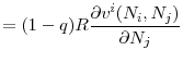 \displaystyle =(1-q)R\frac{\partial v^{i}(N_{i},N_{j})}{\partial N_{j}}