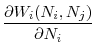 \displaystyle \frac{\partial W_{i}(N_{i},N_{j})}{\partial N_{i}}