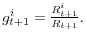  g_{t+1}^{i}=\frac{R_{t+1}^{i}}{R_{t+1}}.