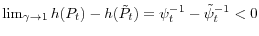  \lim_{\gamma\rightarrow1}h(P_{t})-h(\tilde{P}_{t})=\psi_{t}^{-1}-\tilde{\psi}_{t}^{-1}<0