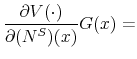\displaystyle \frac{\partial V(\cdot)}{\partial (N^S)(x)} G(x) =