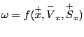 $ \omega=f(\overset{+}{x},\overset{-}{V}_{x},\overset{+}{S}_{x})$