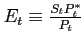 $E_{t}\equiv \frac{ S_{t}P_{t}^{\ast }}{P_{t}}$