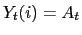 $\displaystyle Y_{t}(i)=A_{t}$