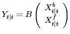 $\displaystyle Y_{t\vert t}=B\left( \begin{array}[c]{c} X^{b}_{t\vert t}\\ X^{f}_{t\vert t} \end{array} \right)$
