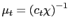 $ \mu_{t}=\left( c_{t}\chi\right) ^{-1}$