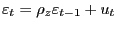 $\displaystyle \varepsilon_{t}=\rho_{z}\varepsilon_{t-1}+u_{t}$