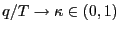 $ q/T\rightarrow\kappa\in\left( 0,1\right) $