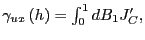 $ \gamma_{ux}\left( h\right) =\int_{0}^{1}dB_{1}J_{C}^{\prime},$