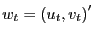 $ w_{t}=\left( u_{t},v_{t}\right) ^{\prime}$